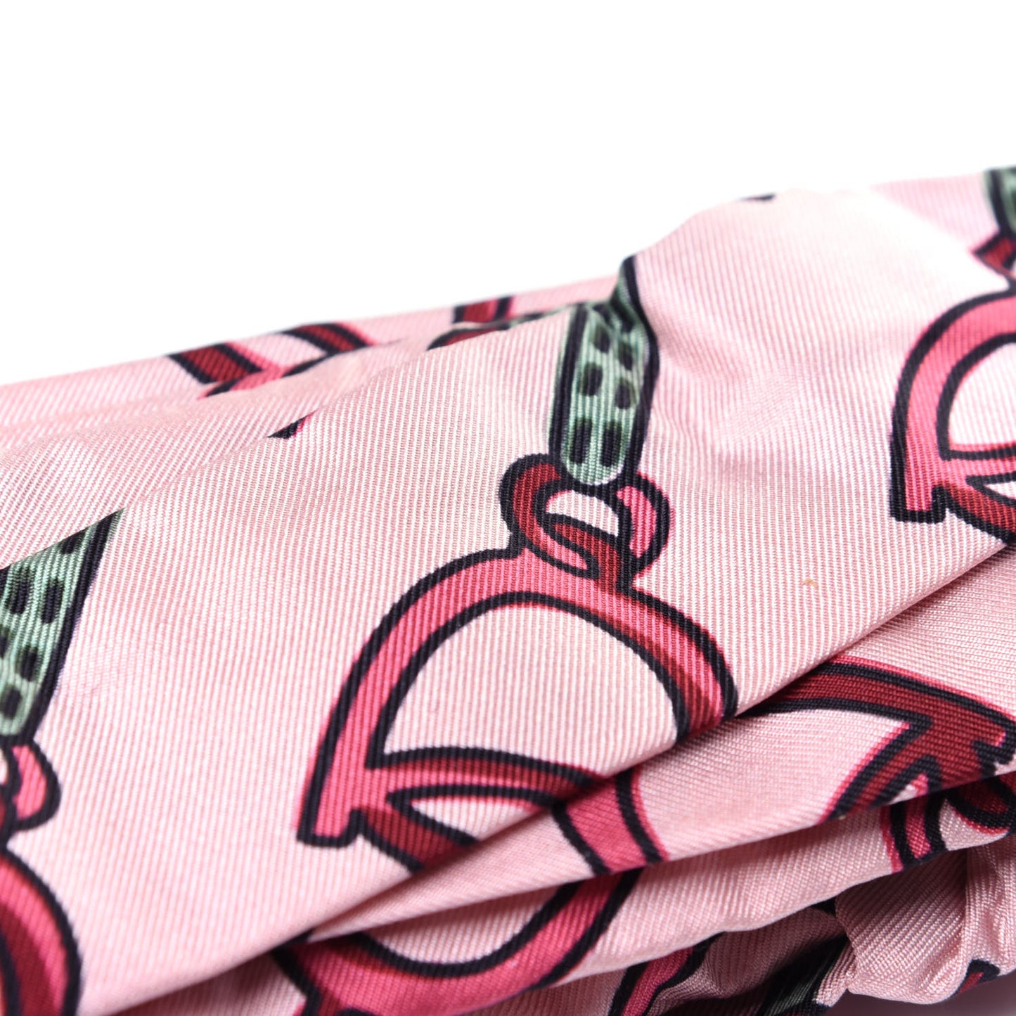 Silk Stirrup Print Headband M Pink