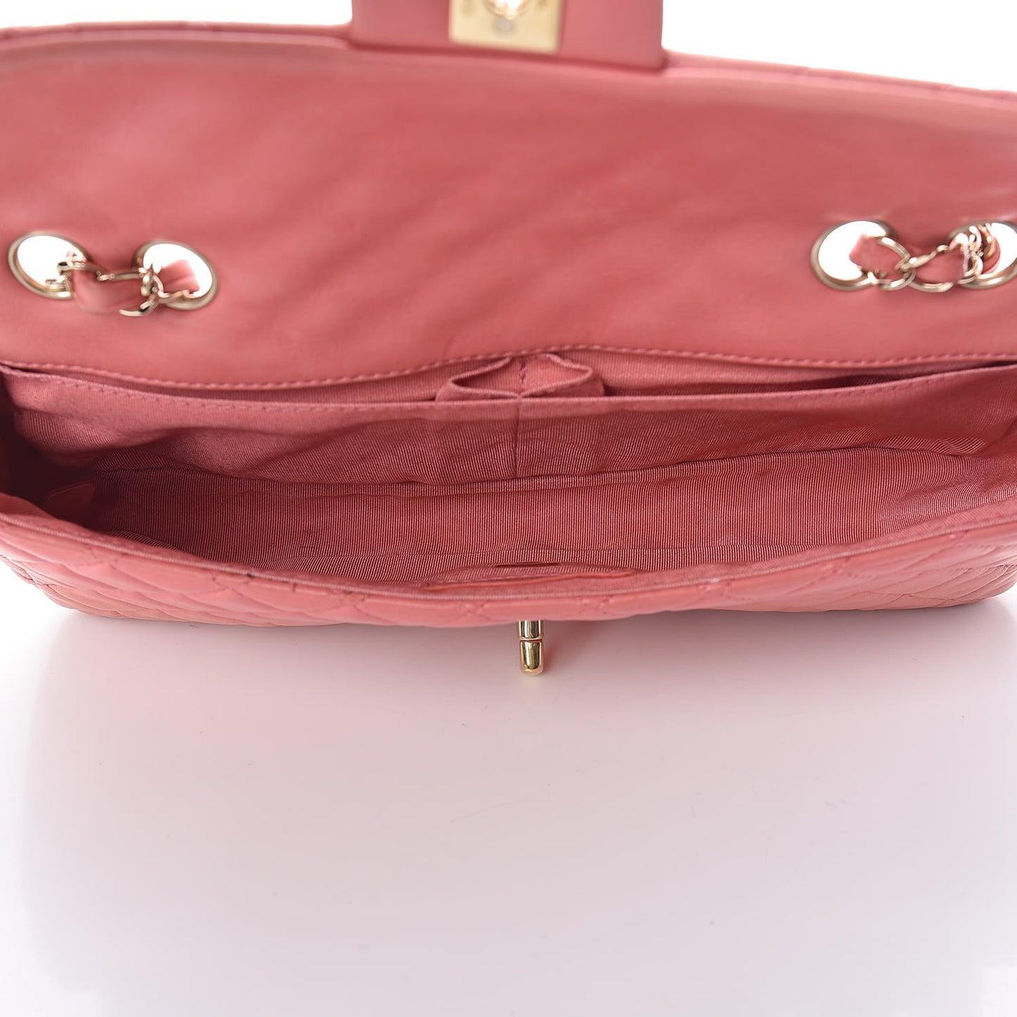 Lambskin East West Valentine Charms Flap Pink