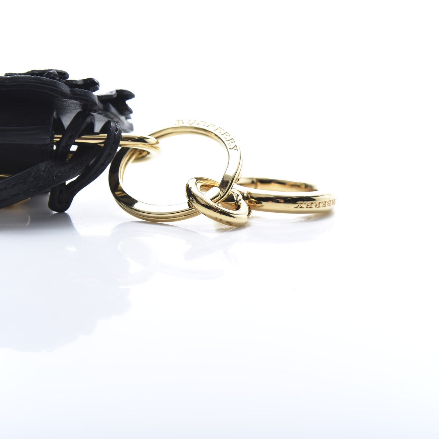 Calfskin Pallas Helmet Key Charm with Padlock Black White