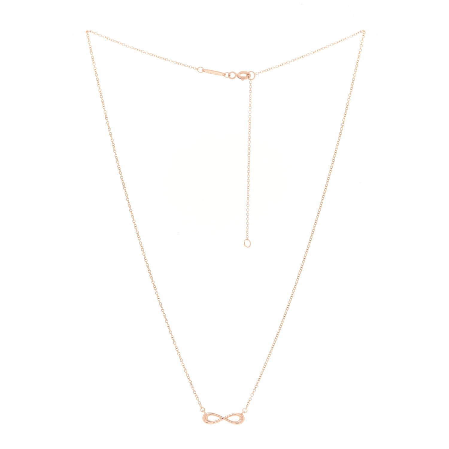 Tiffany 18K Rose Gold Infinity Pendant Necklace 3 of 5
