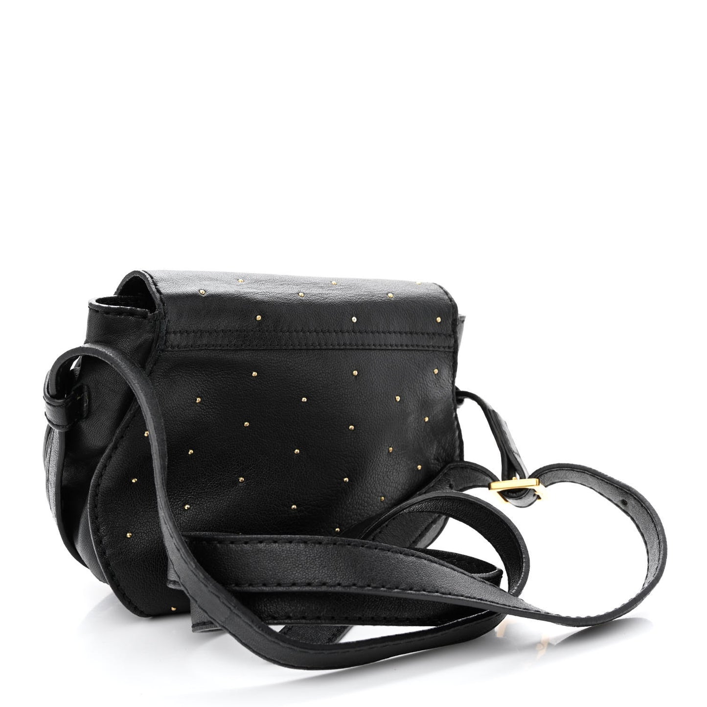 Calfskin Studded Mini Marcie Crossbody Bag Black