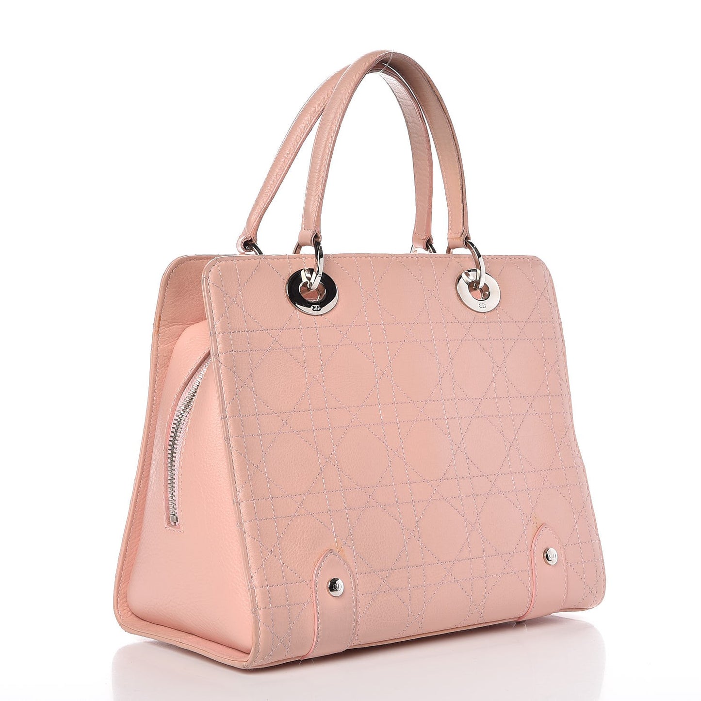 Calfskin Cannage Tote Rose Clair