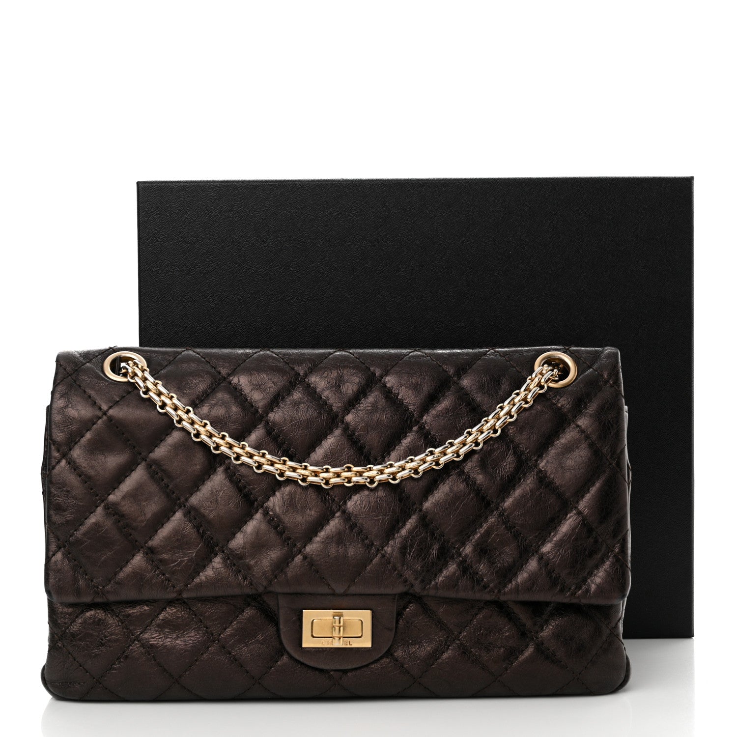 Chanel Metallic Aged Calfskin Quilted 2.55 Reissue 226 Flap Brown 17 of 17