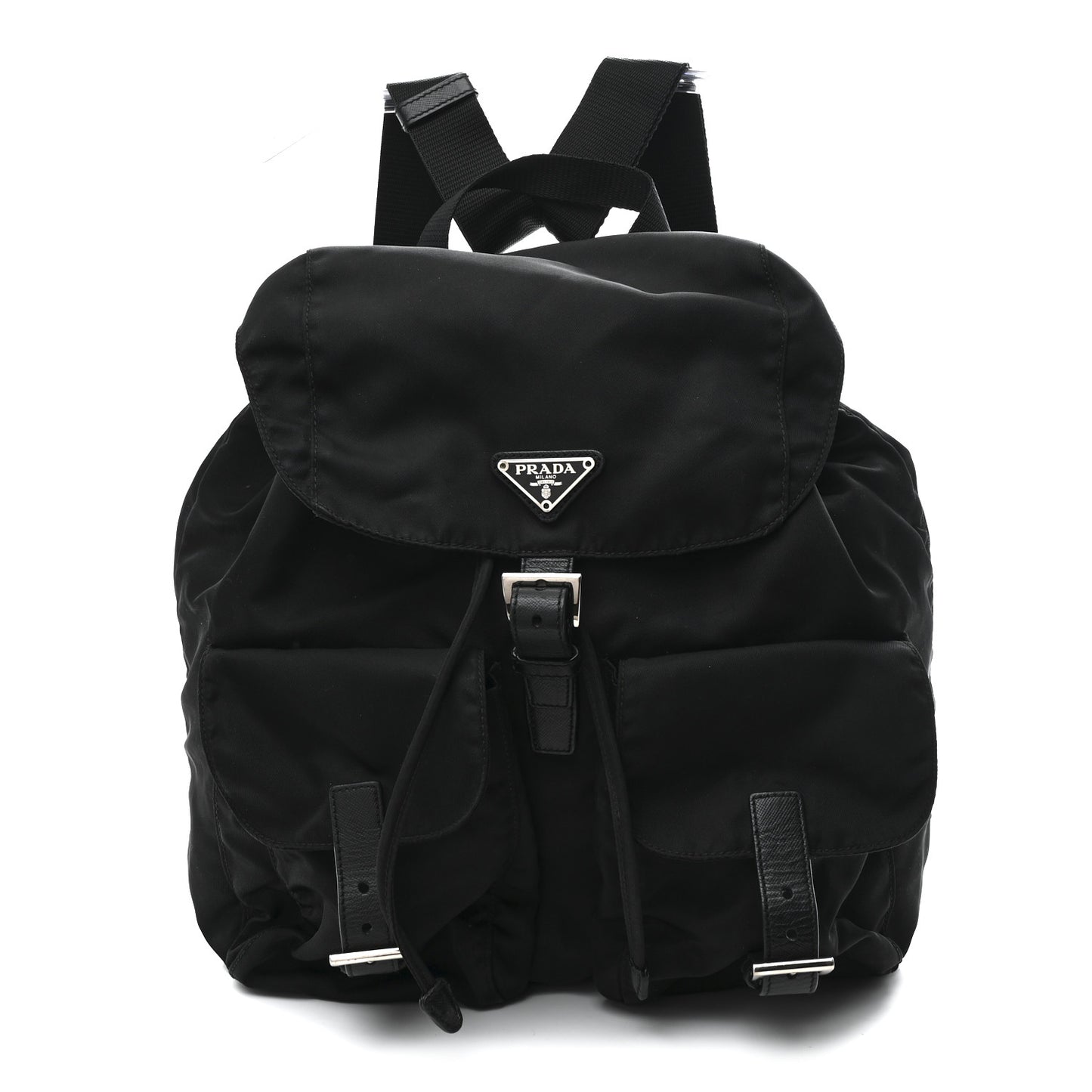 Tessuto Nylon Saffiano Medium Backpack Black