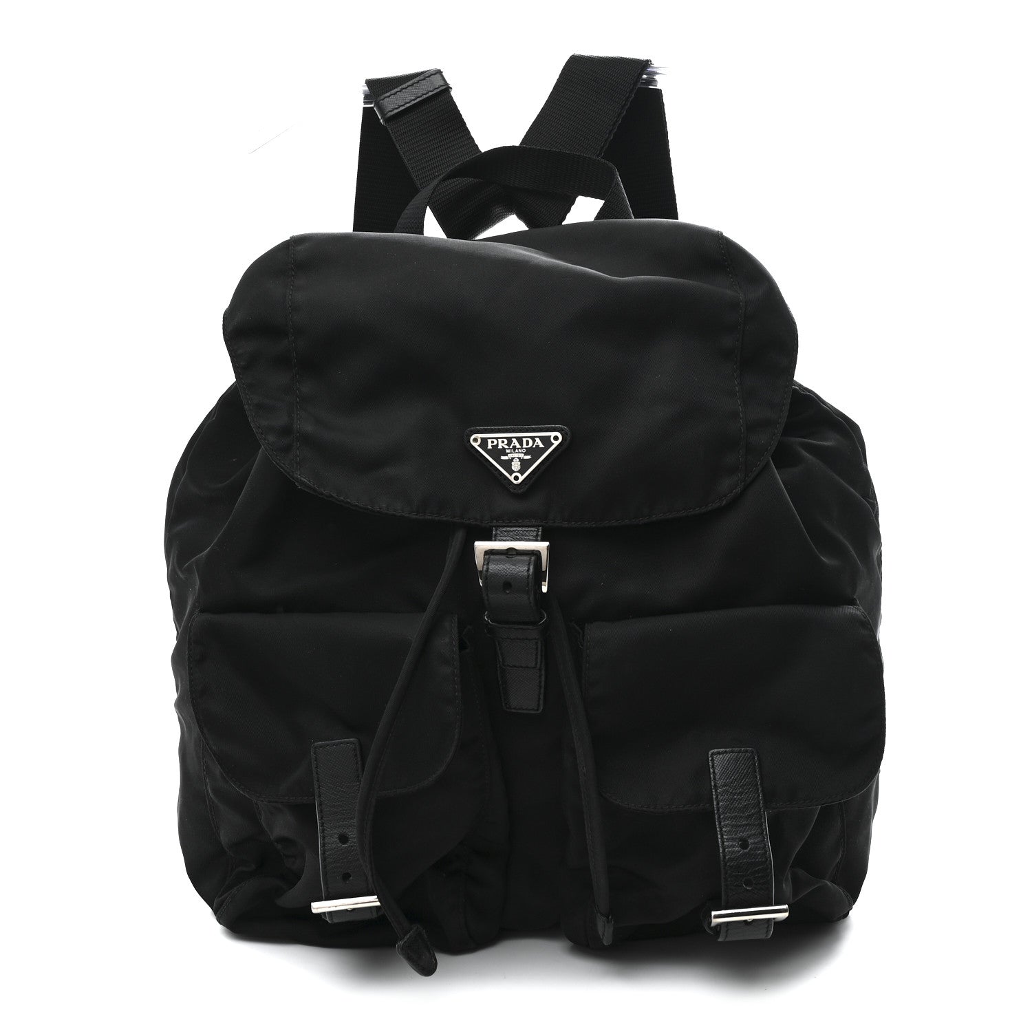 Prada Tessuto Nylon Saffiano Medium Backpack Black 1 of 10