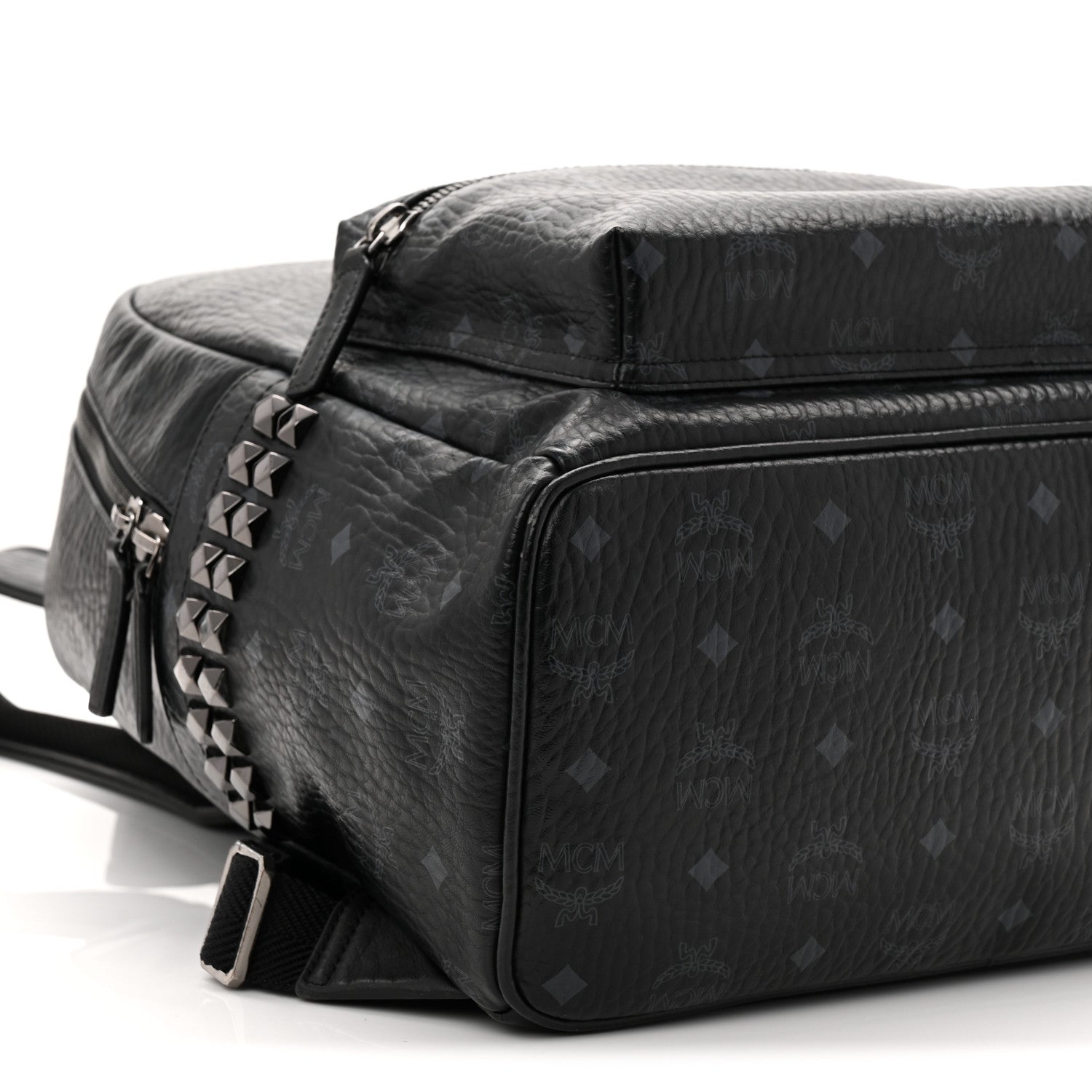 MCM Visetos Medium Side Studs Stark Backpack Black 9 of 11