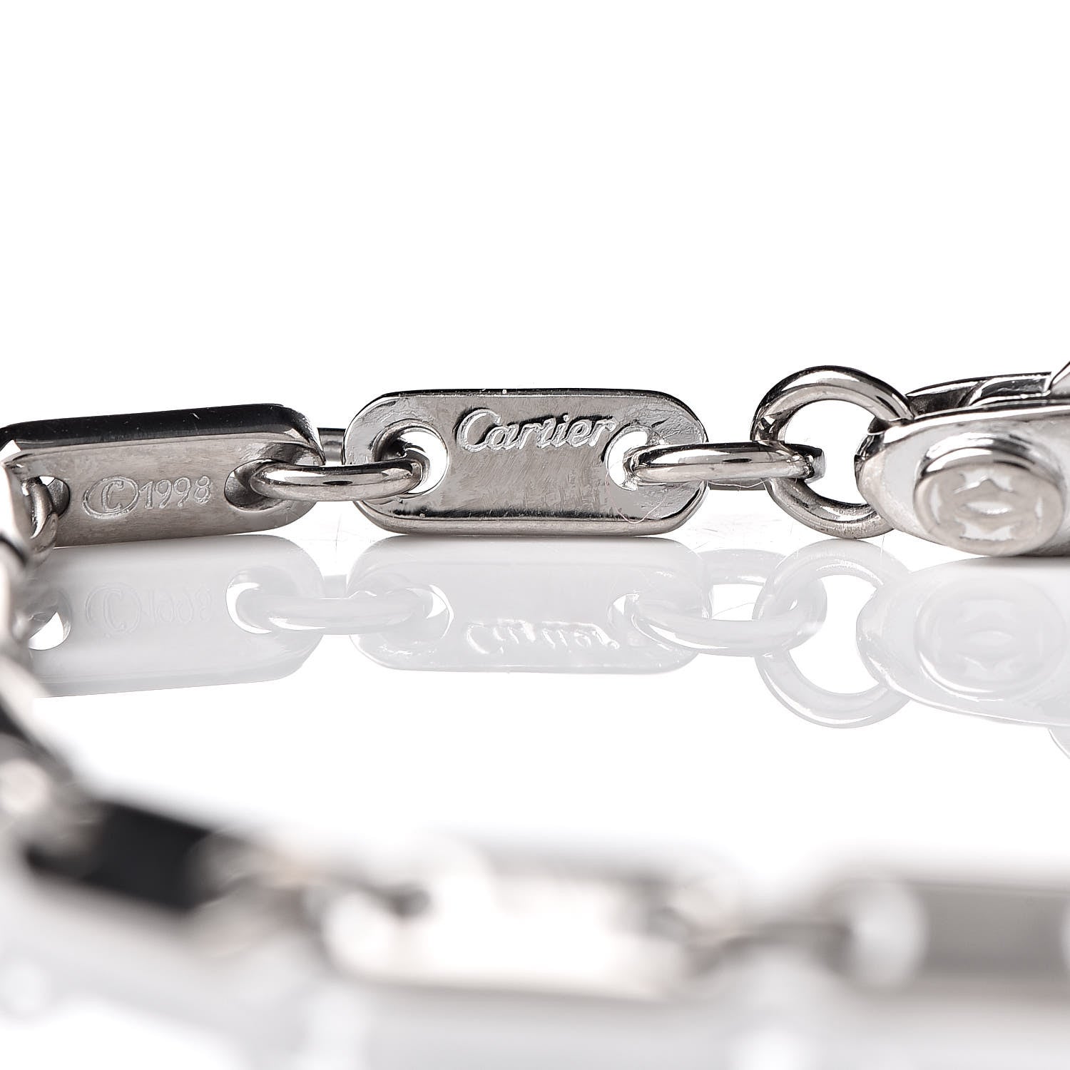 Cartier 18K White Gold 3.5mm Fidelity Link Bracelet 5 of 6