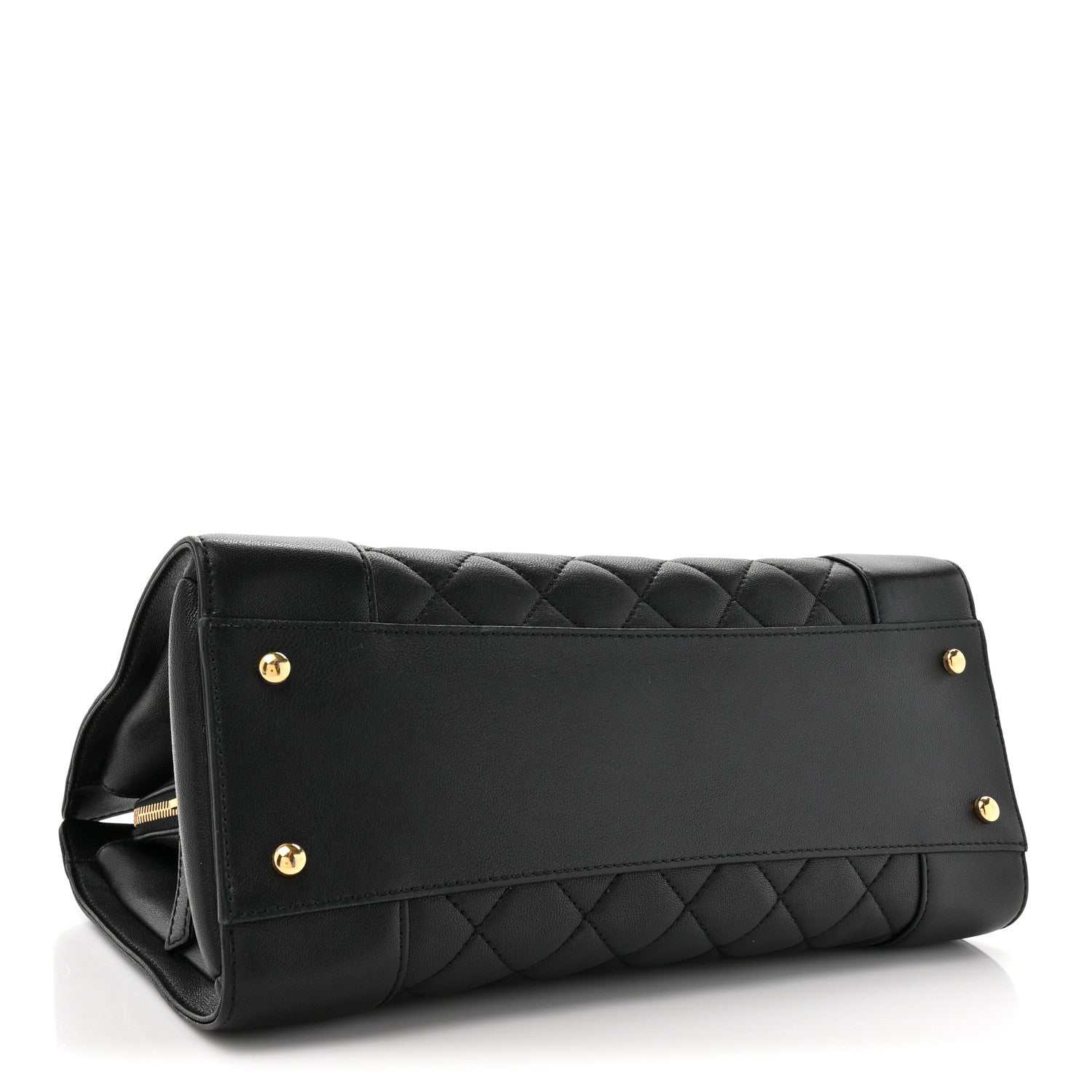 Chanel Sheepskin Quilted Mademoiselle Vintage Shopping Tote Black 4 of 17