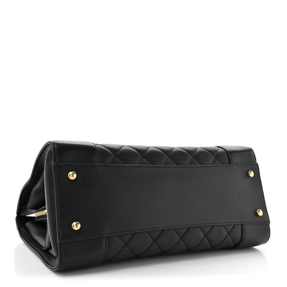 Chanel Sheepskin Quilted Mademoiselle Vintage Shopping Tote Black 4 of 17