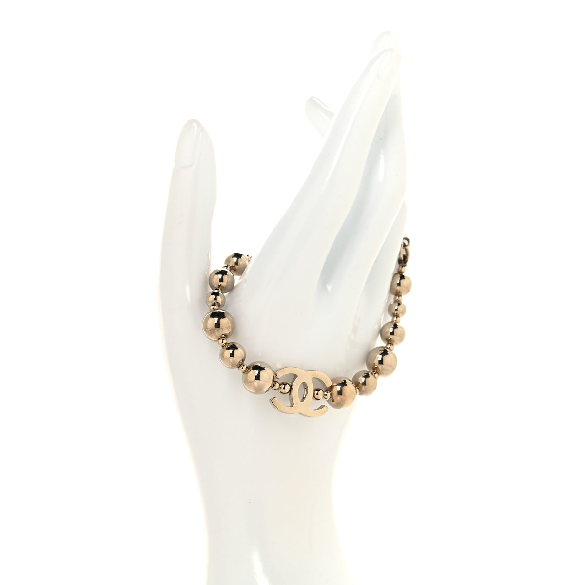 Chanel Metal Beaded CC Bracelet Gold 2 of 5