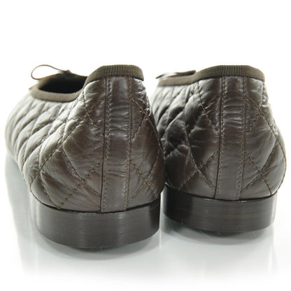 Chanel Quilted Leather CC Ballet Flats 41 Brown 3 of 9