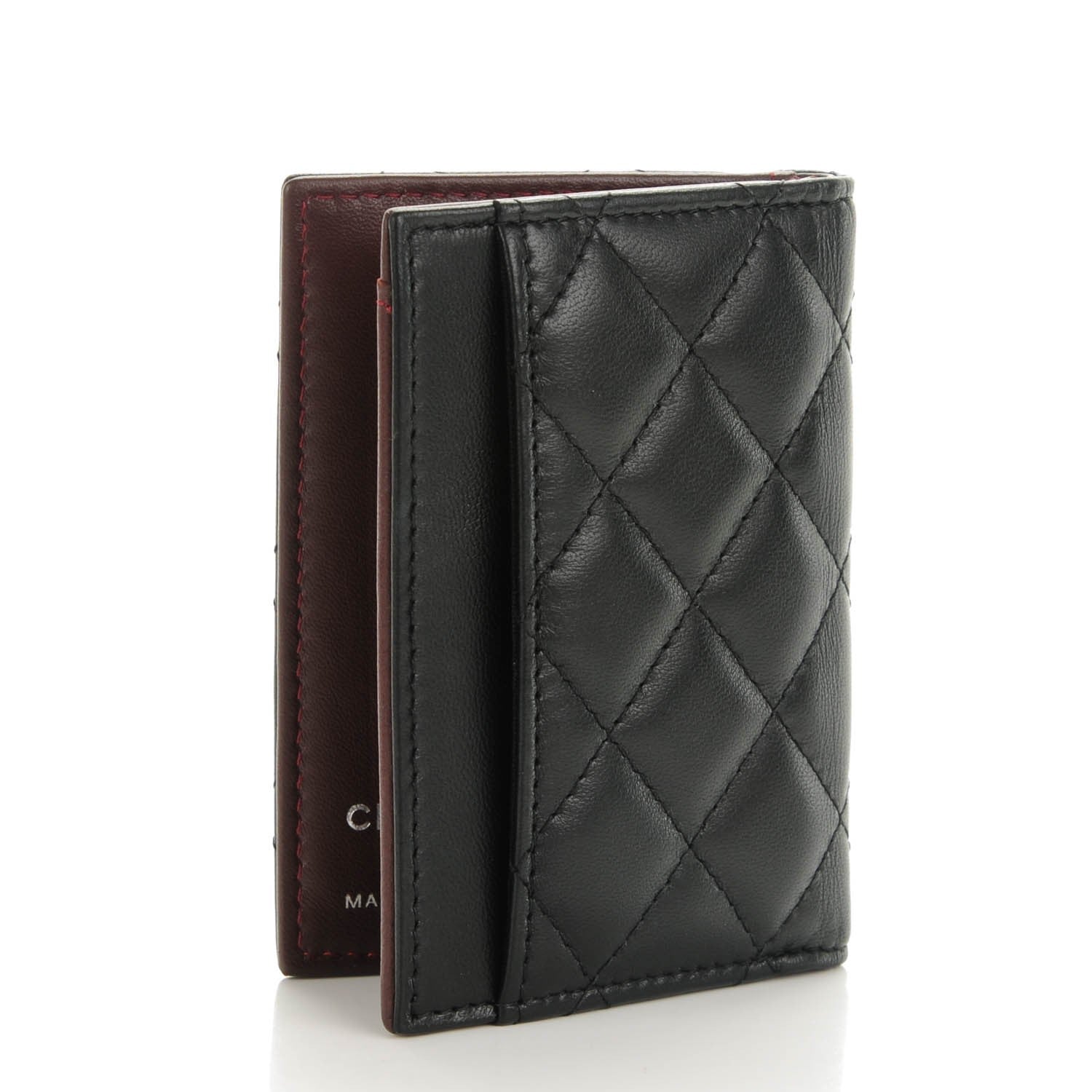 Chanel Lambskin Quilted Card Holder Wallet Black 3 of 7