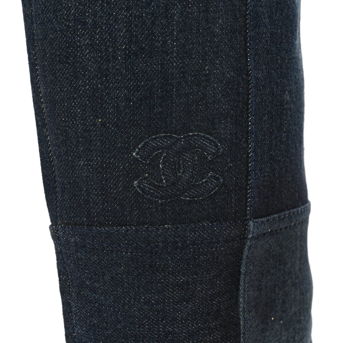 Denim Wyoming Knee High Boots 40 Navy