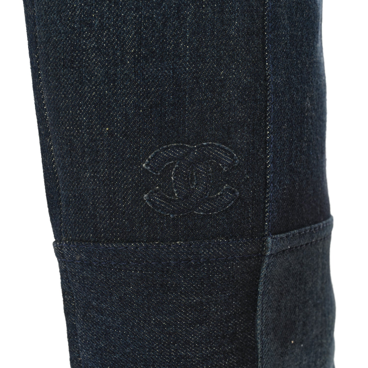 Chanel Denim Wyoming Knee High Boots 40 Navy 11 of 12