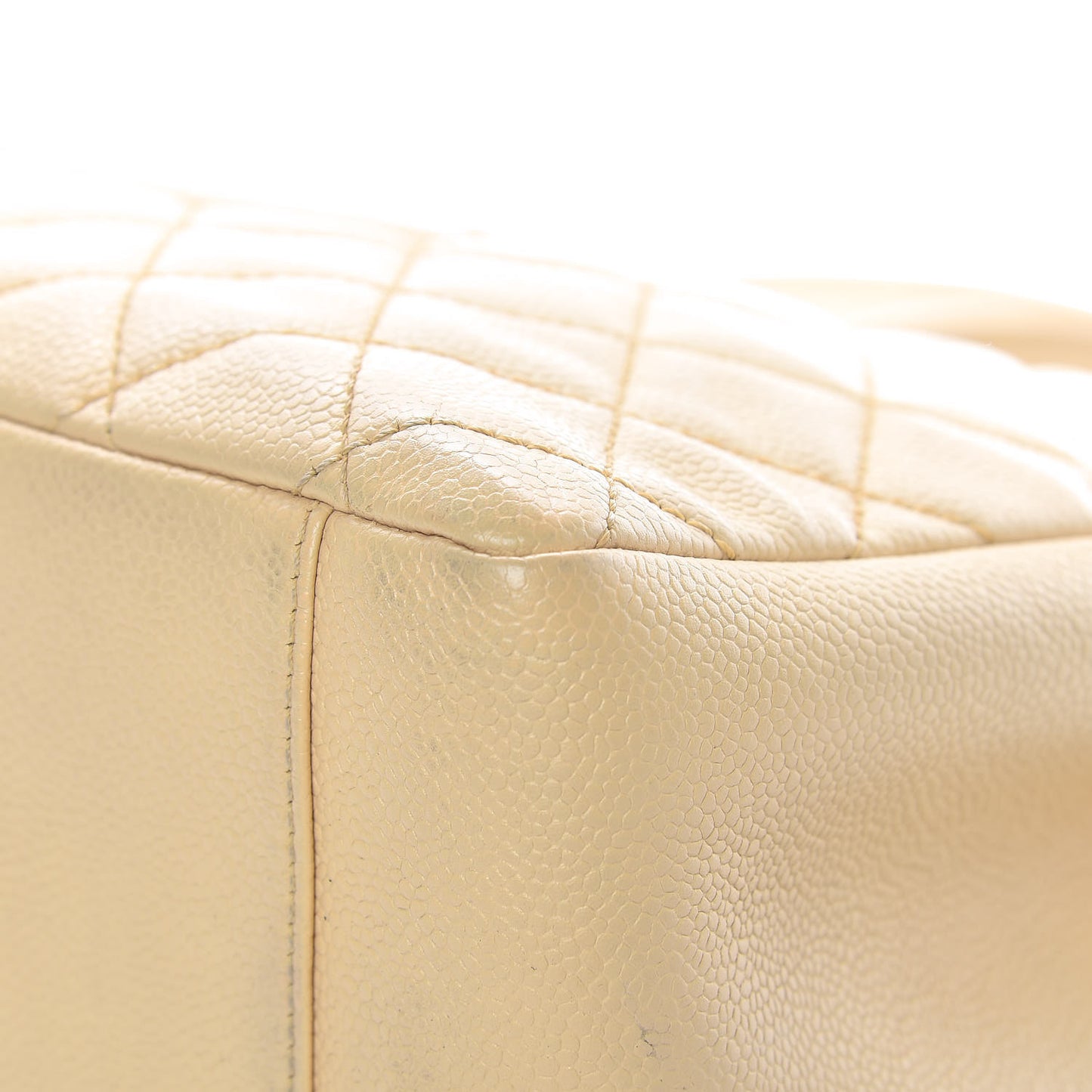 Caviar Quilted Grand Shopping Tote GST Beige