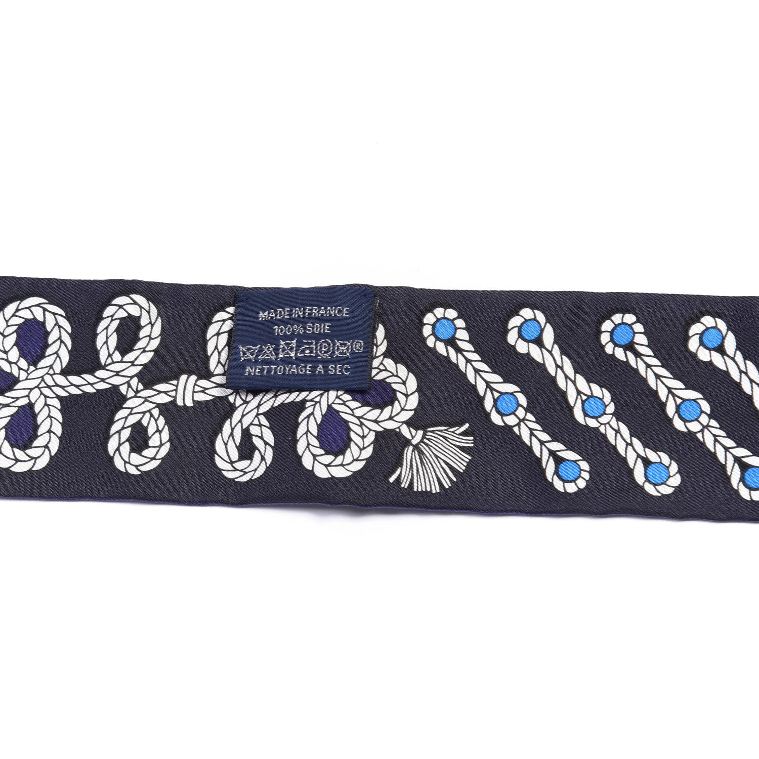 Hermes Silk Galons Et Brandebourg Twilly Indigo Rouge Vif Marine 3 of 4