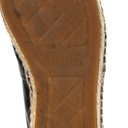 Chanel Lambskin CC Espadrilles 38 Black 6 of 10