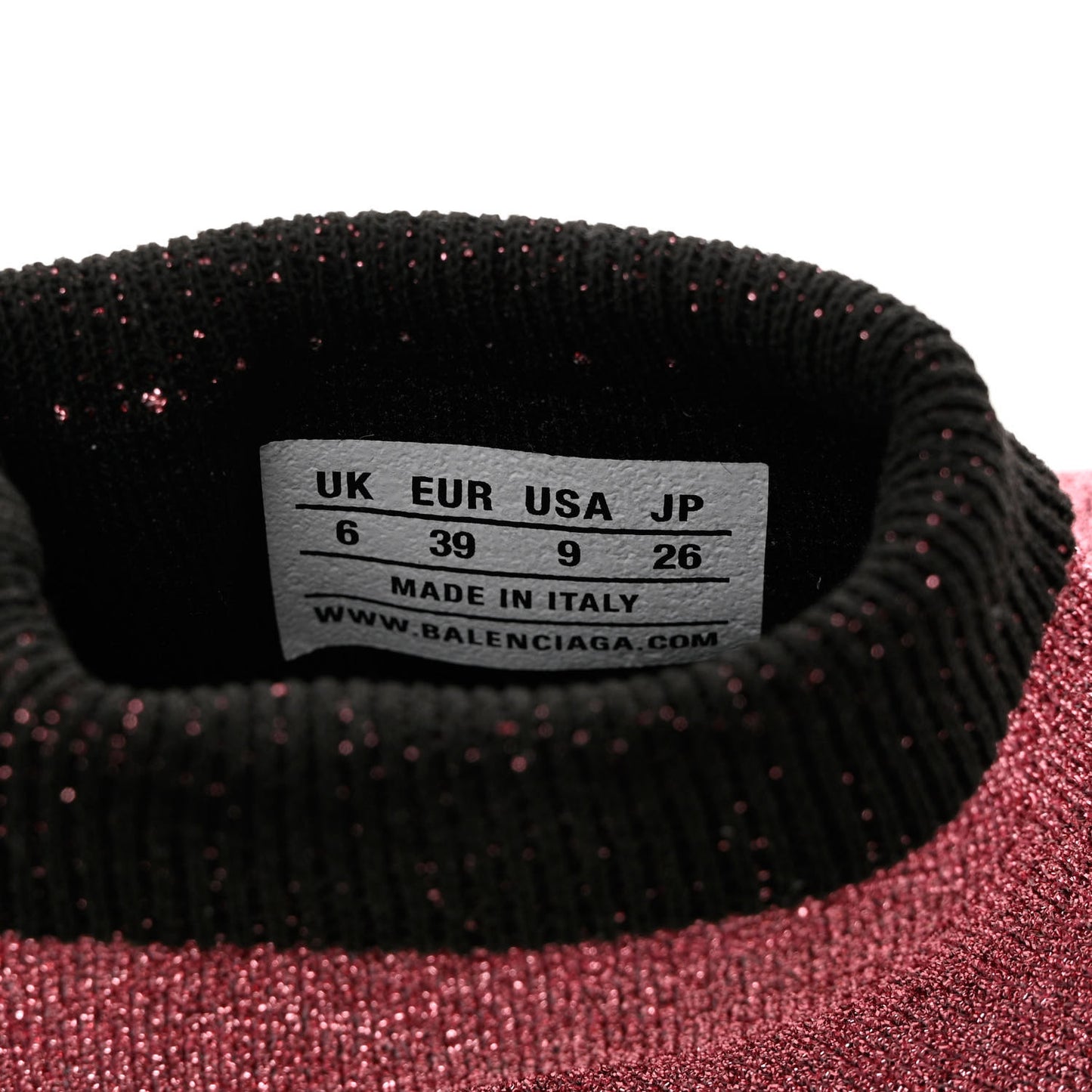 Laminated Knit Bi-Color Sole Womens Speed Sneakers 39 Pink White Black