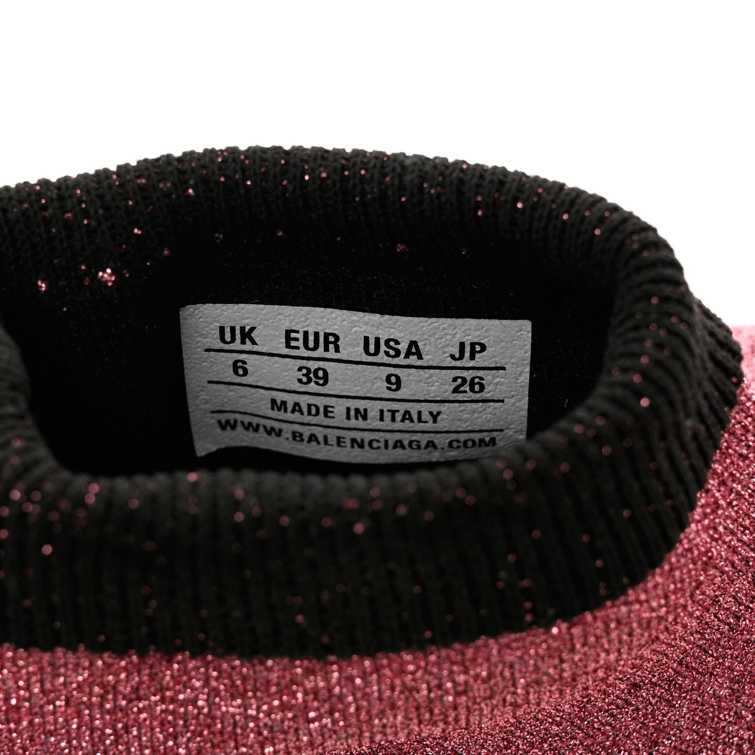 Balenciaga Laminated Knit Bi-Color Sole Womens Speed Sneakers 39 Pink White Black 6 of 9