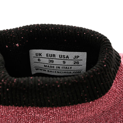 Balenciaga Laminated Knit Bi-Color Sole Womens Speed Sneakers 39 Pink White Black 6 of 9