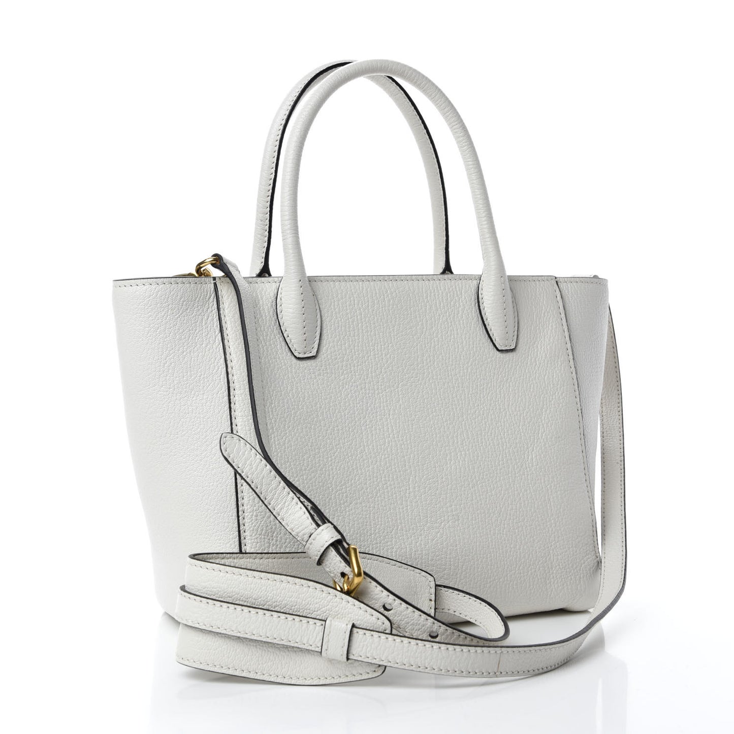 Goatskin Madras Zip Tote White