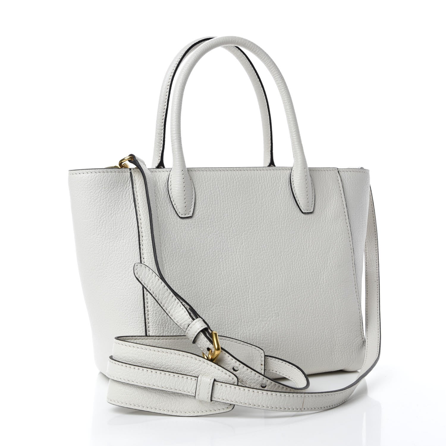 Miu Miu Goatskin Madras Zip Tote White 3 of 14
