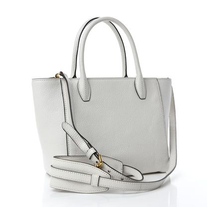 Miu Miu Goatskin Madras Zip Tote White 3 of 14