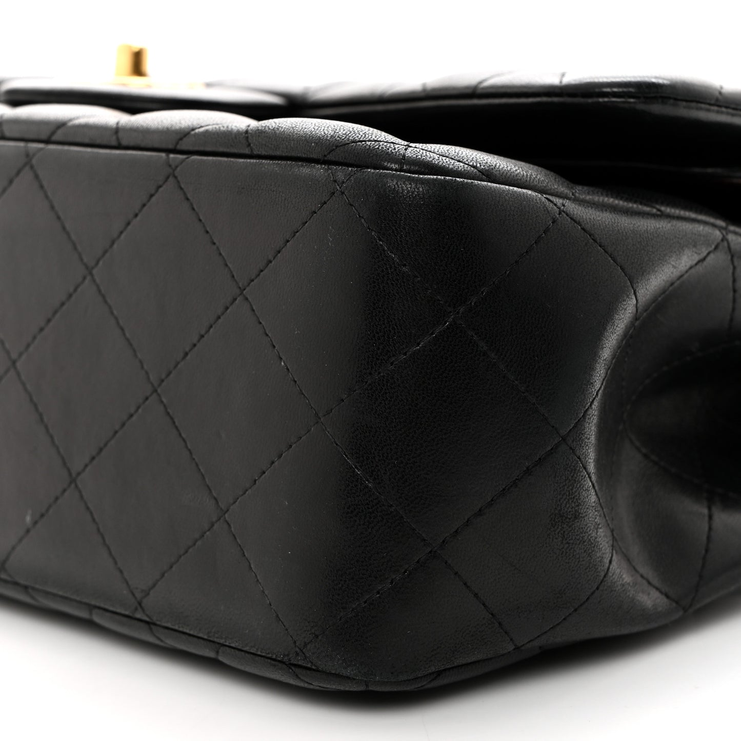 Lambskin Quilted Jumbo Double Flap Black