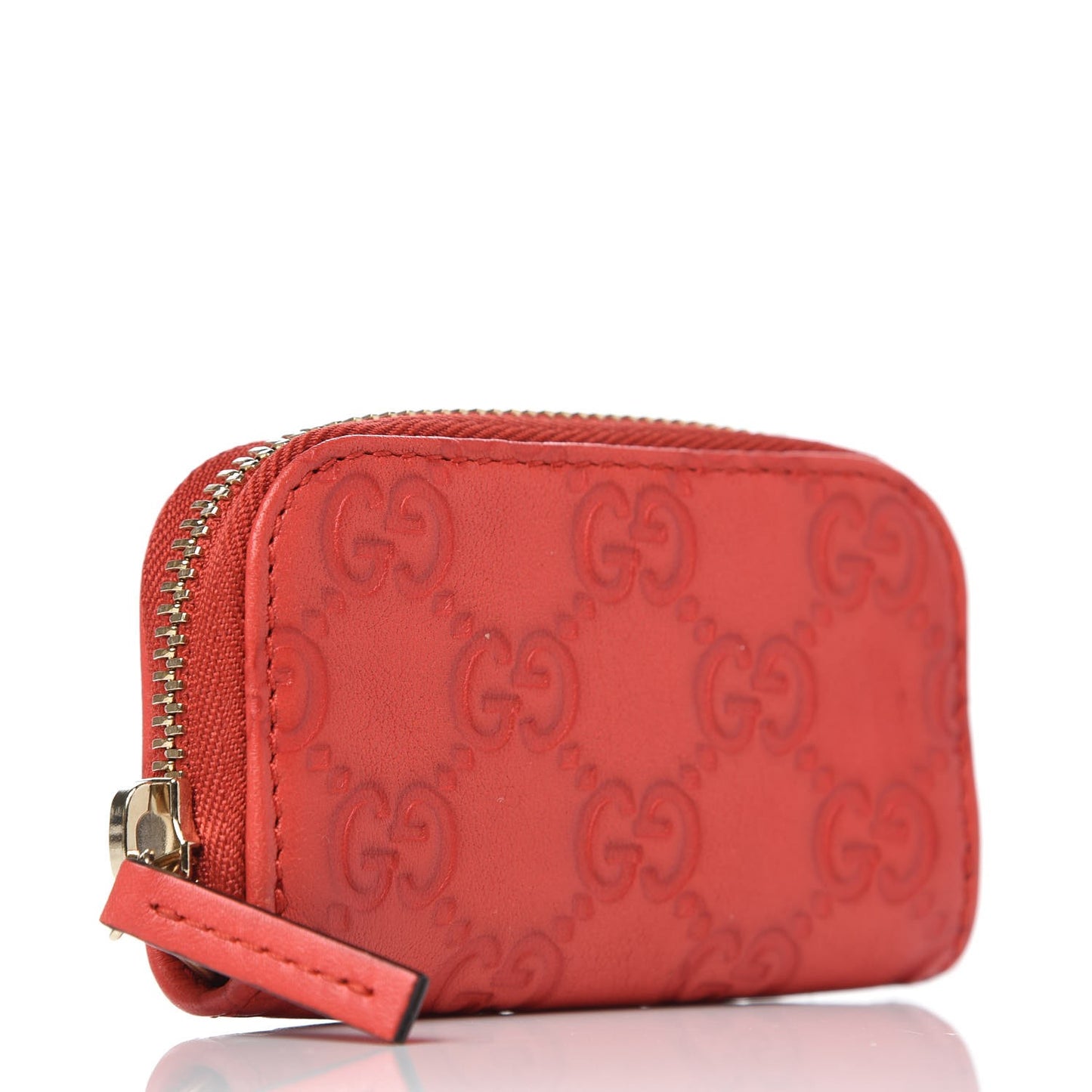 Guccissima Zip Around Coin Purse Red