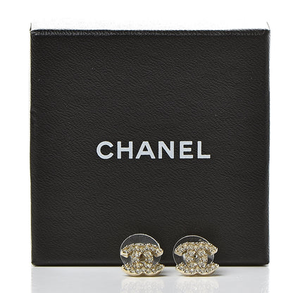 Chanel Crystal Mini Timeless CC Earrings Gold 6 of 6