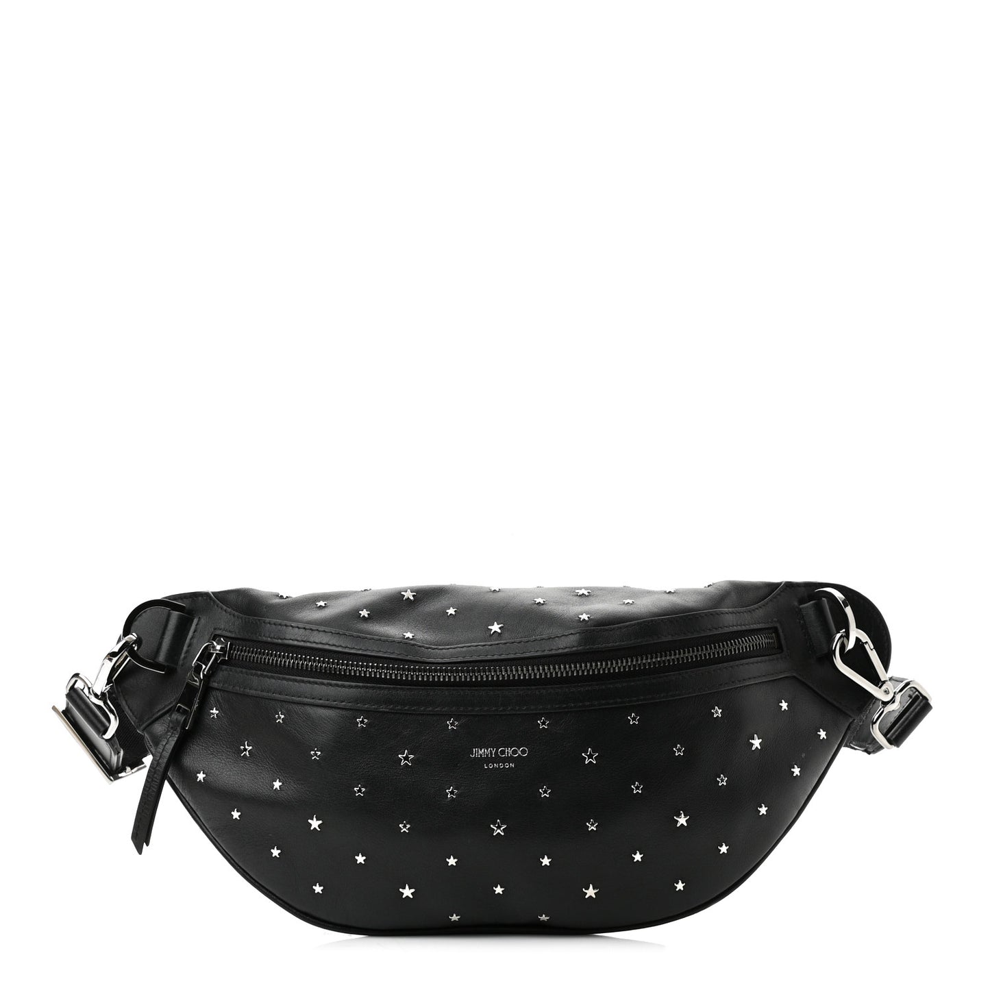 Calfskin Star Studded Belt Bag Black