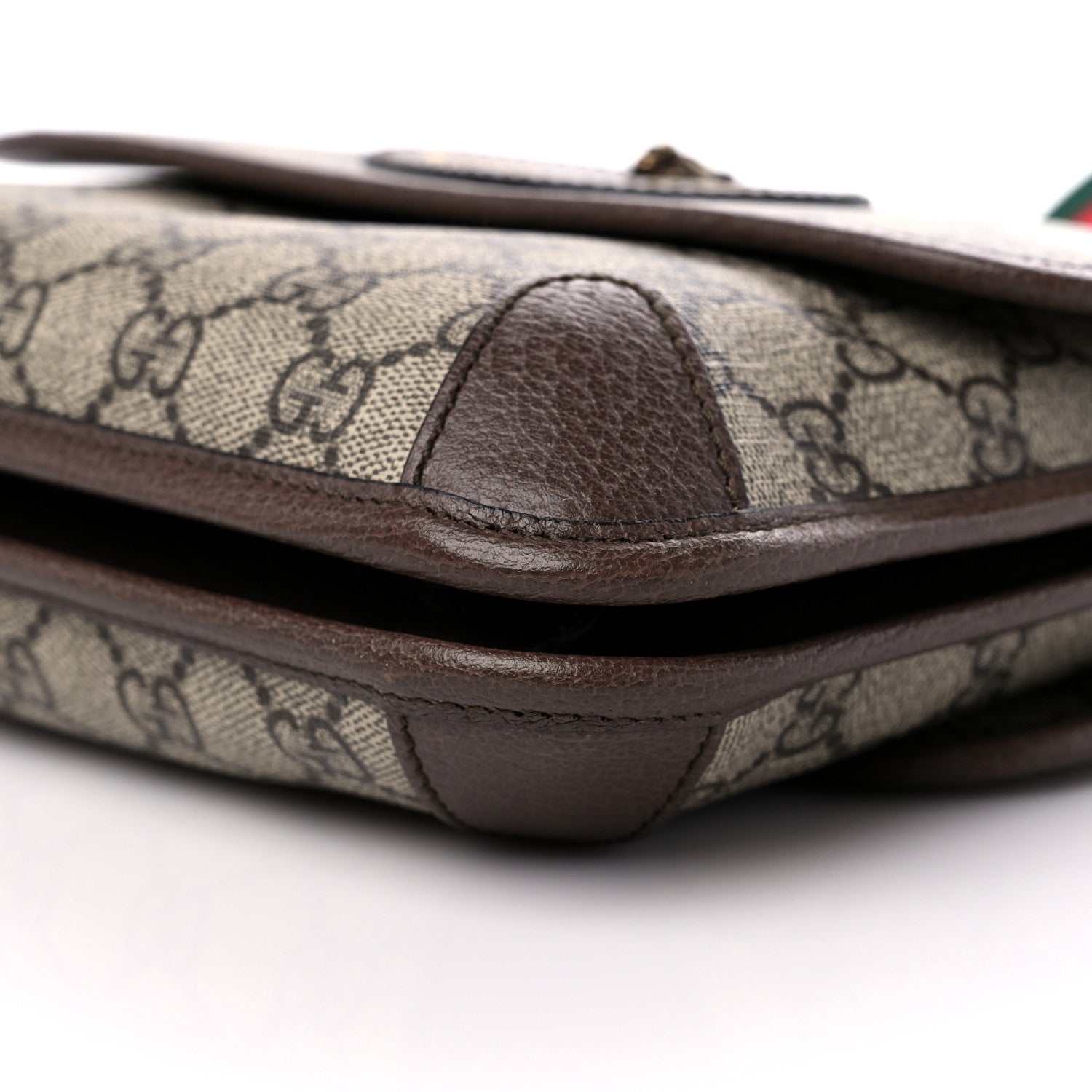 Gucci GG Supreme Monogram Web Small Neo Vintage Double Flap Messenger Bag Beige New Acero 12 of 12
