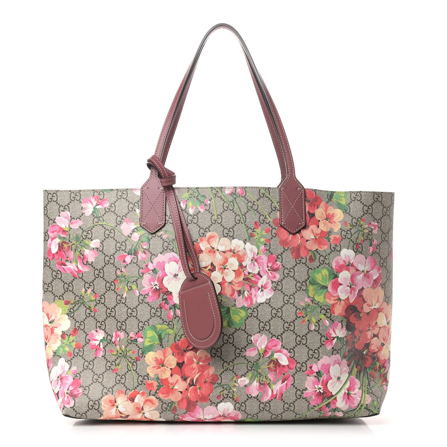 GG Supreme Monogram Blooms Medium Reversible Tote Beige Multicolor Dry Rose