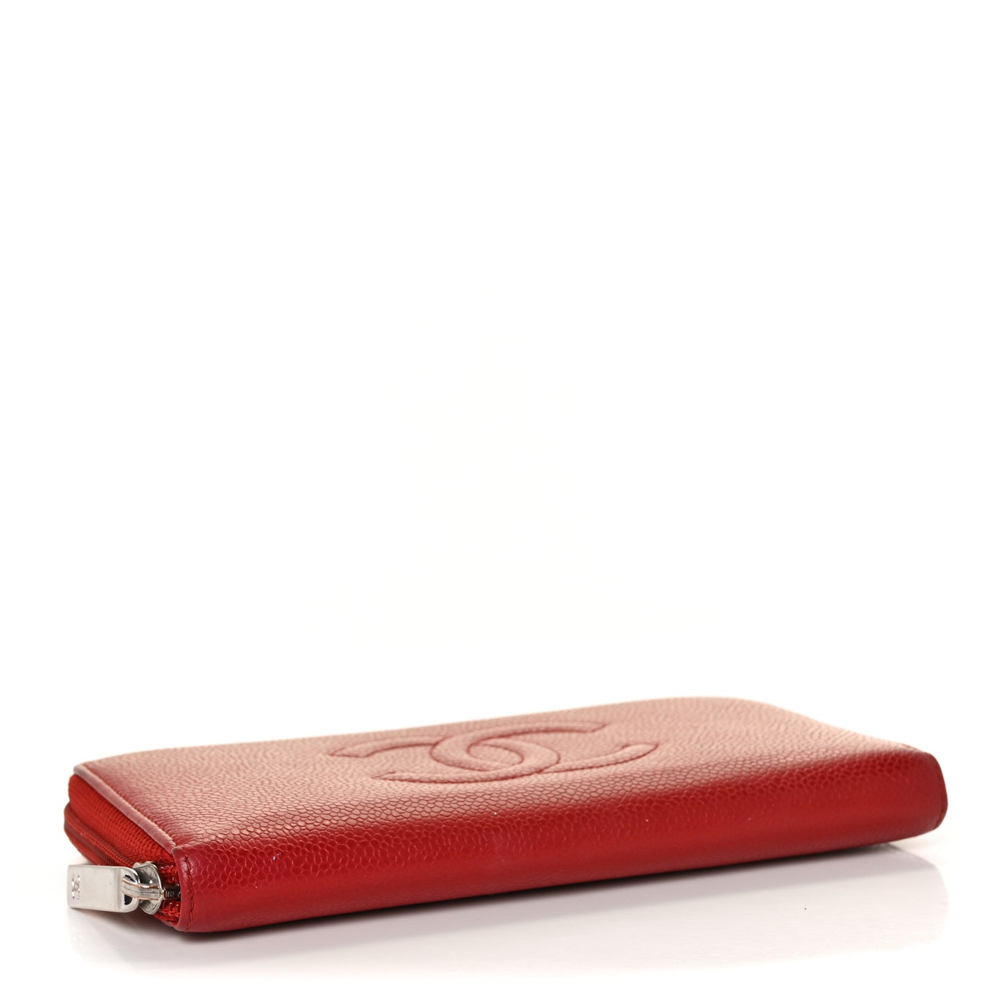Caviar Large Timeless CC Zip Around Wallet Red