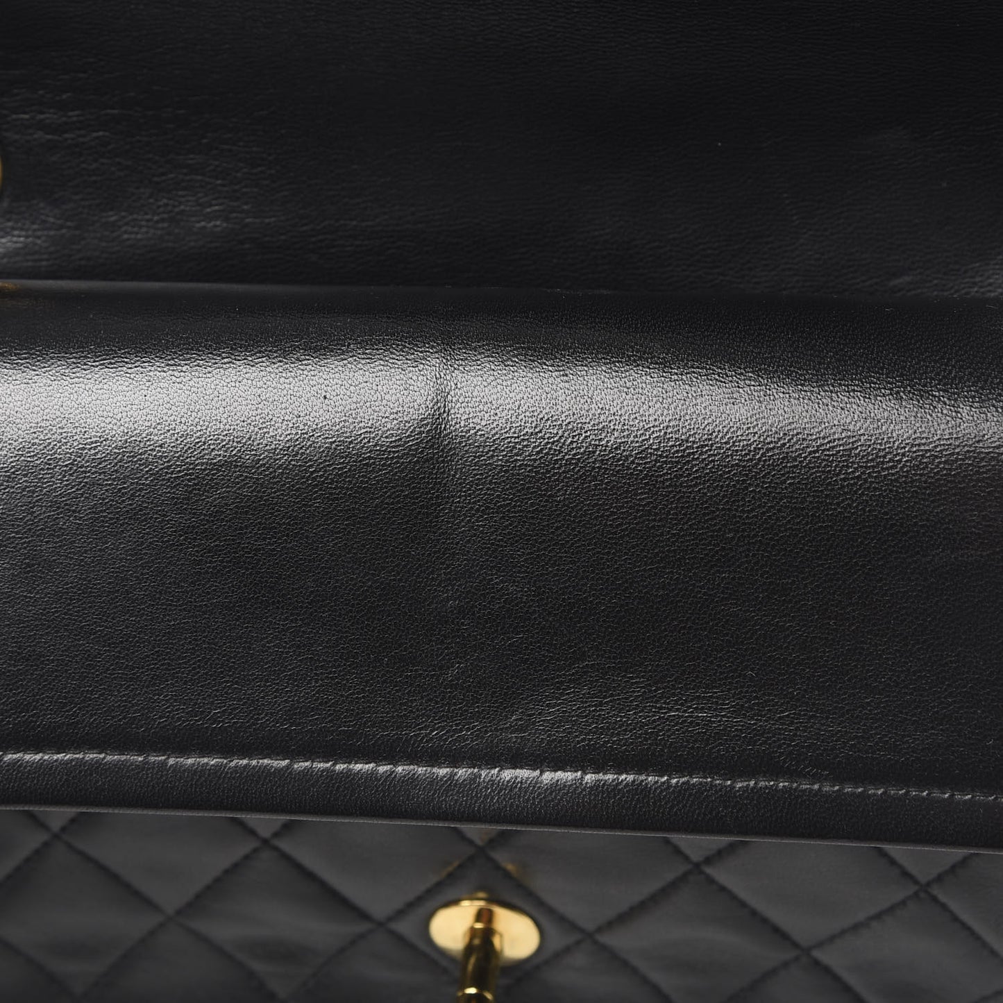 Lambskin Quilted Medium Double Flap Black