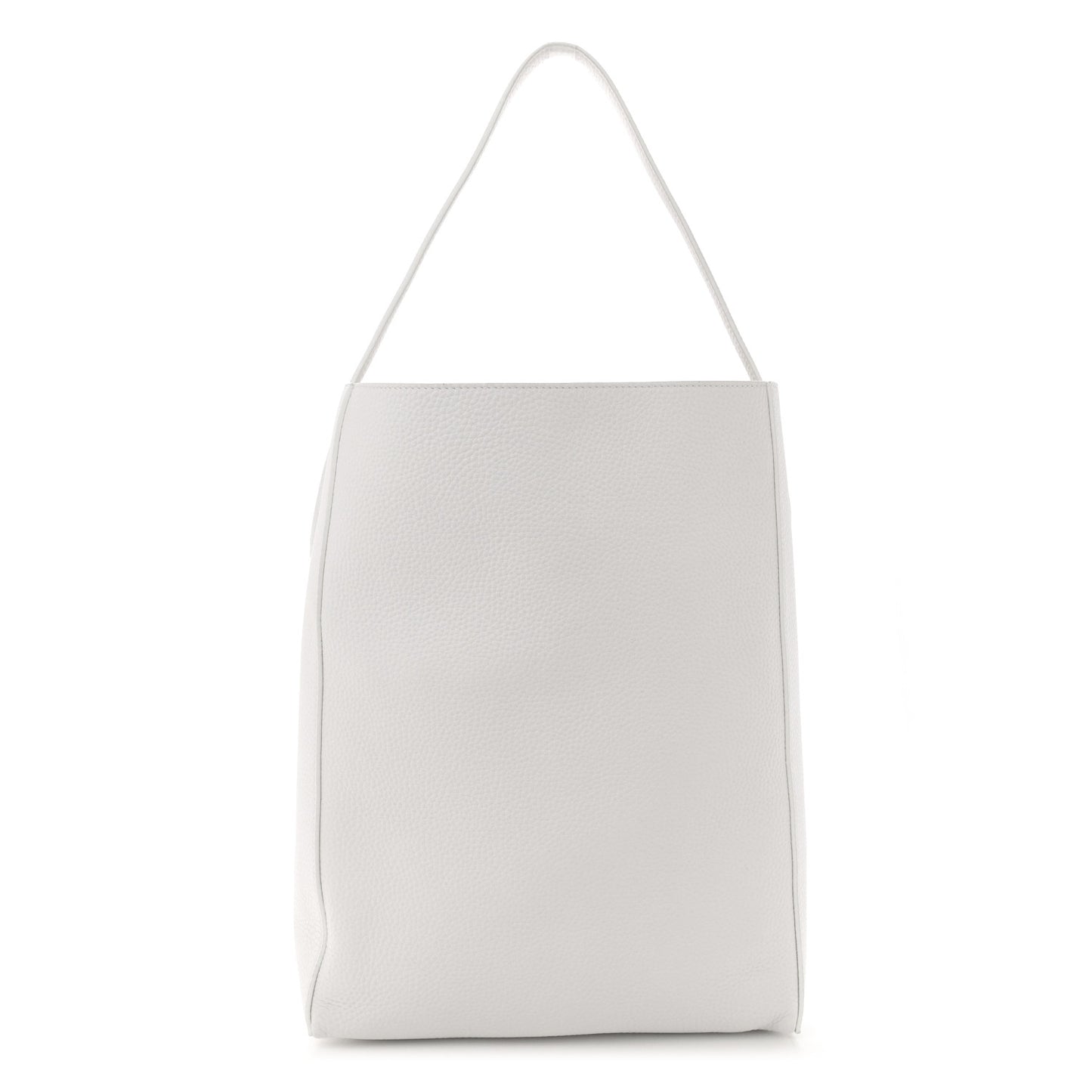 Pebbled Sport Calfskin Frida Tote Optic White