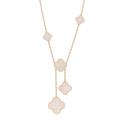 Van Cleef & Arpels 18K Yellow Gold Mother of Pearl 6 Motifs Magic Alhambra Necklace 1 of 5