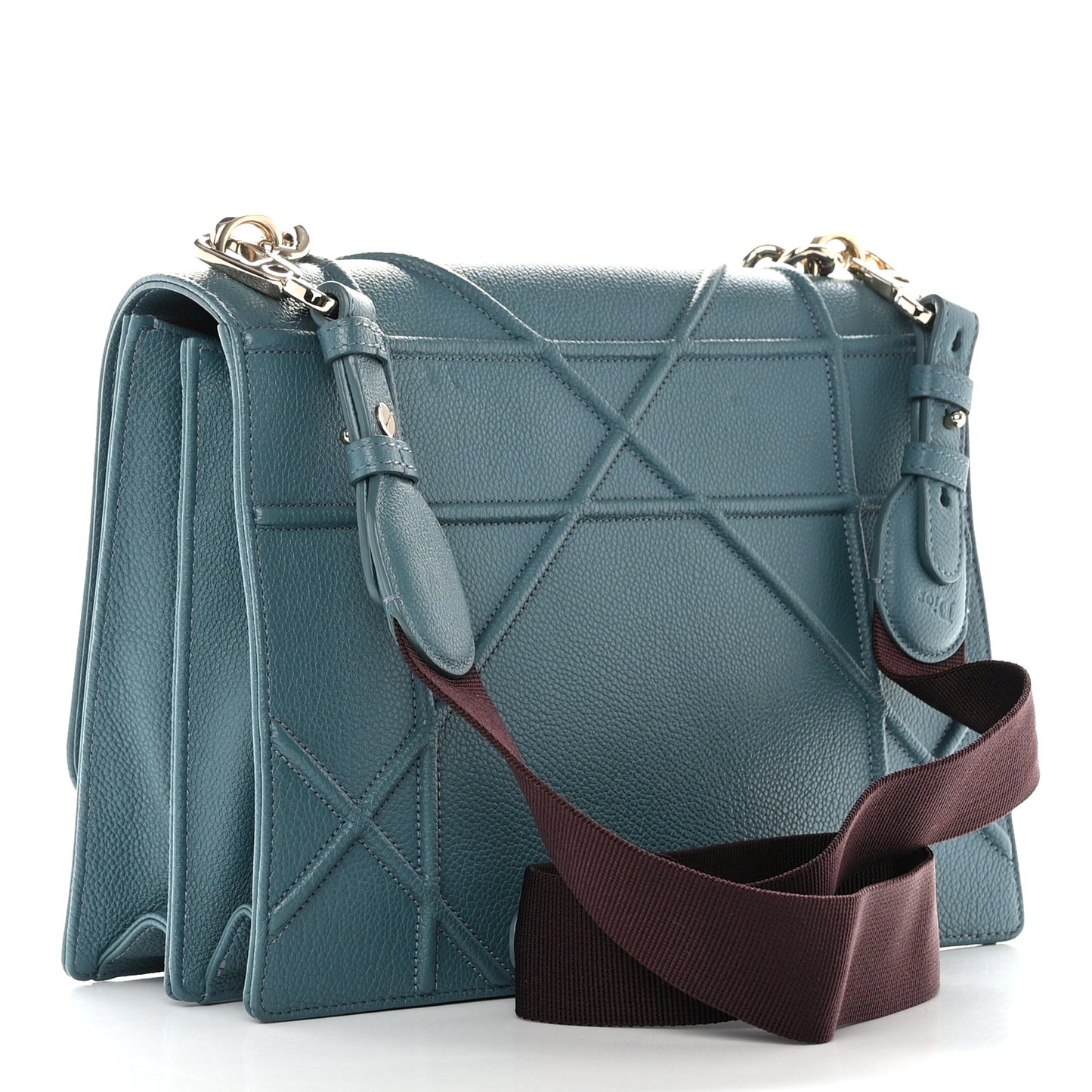Grained Calfskin Diorama Satchel Agave Green