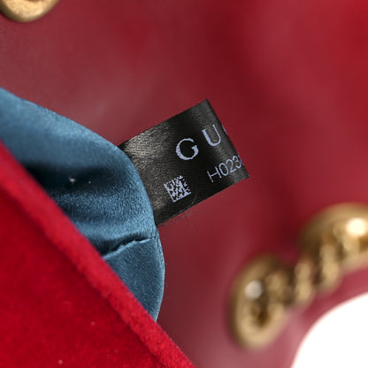 Gucci Velvet Matelasse Mini GG Marmont Shoulder Bag Hibiscus Red 8 of 11