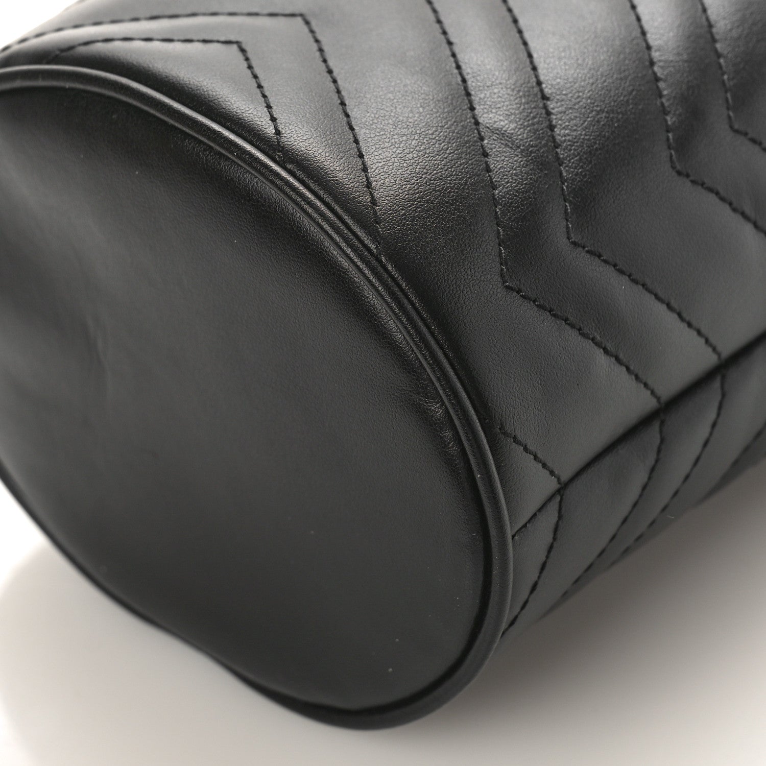 Gucci Calfskin Matelasse Mini GG Marmont 2.0 Bucket Bag Black 8 of 8