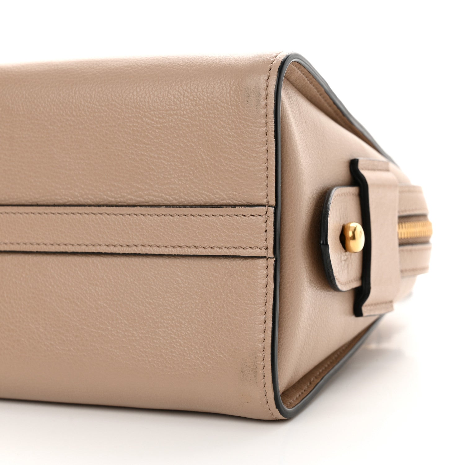 Prada Saffiano Soft Calfskin Double Handle Satchel Cammeo 9 of 12
