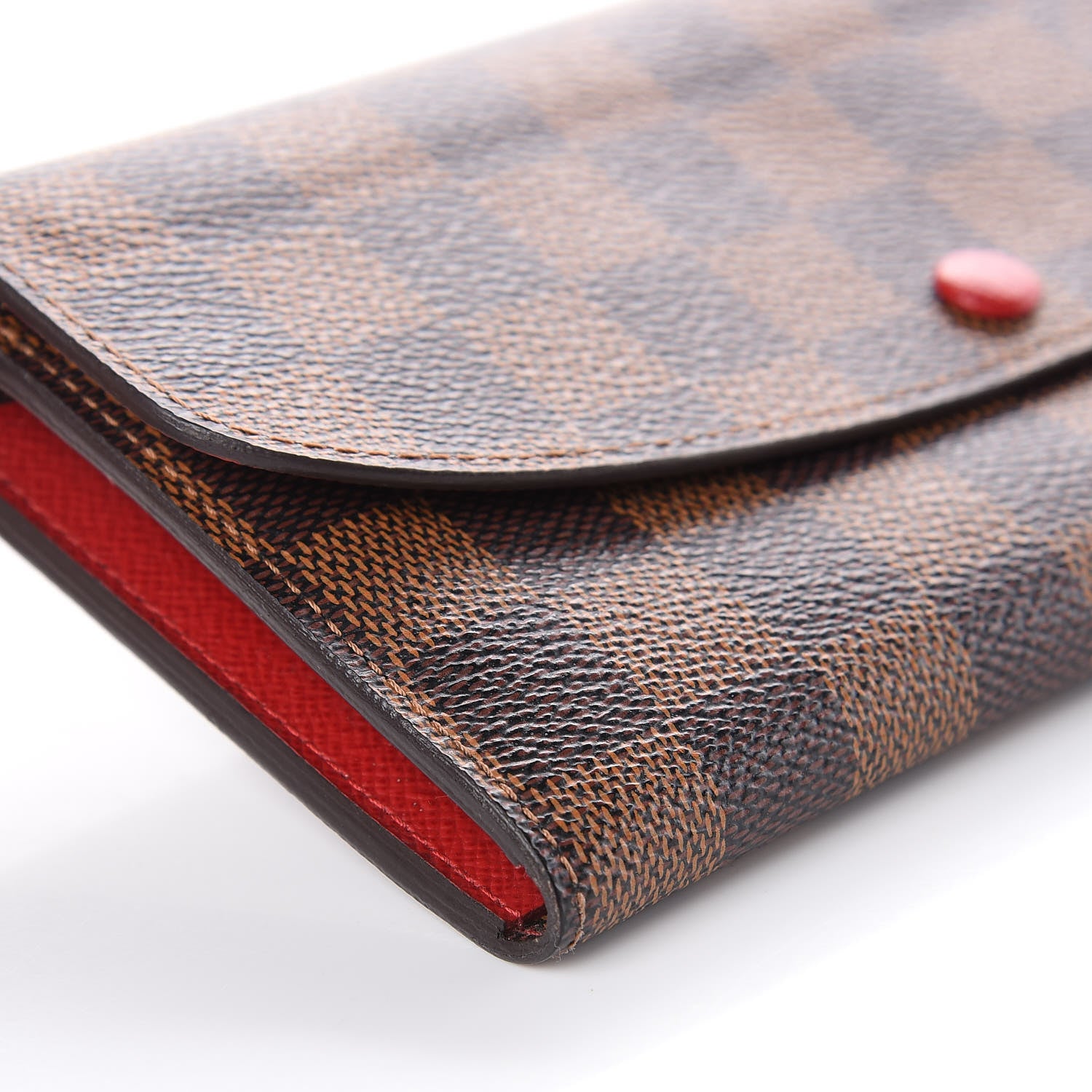 Louis Vuitton Damier Ebene Emilie Wallet Red 7 of 8