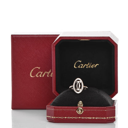 Cartier 18K Pink Gold Diamond Logo Double C Ring 49 4.75 7 of 7