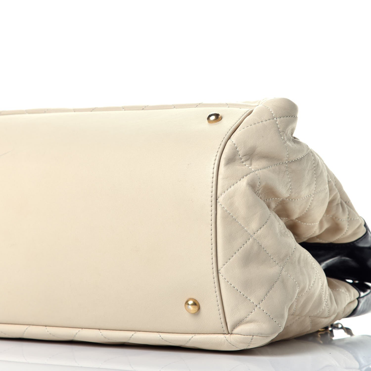 Chanel Calfskin Quilted In The Mix Shopping Tote Beige Black 18 of 20