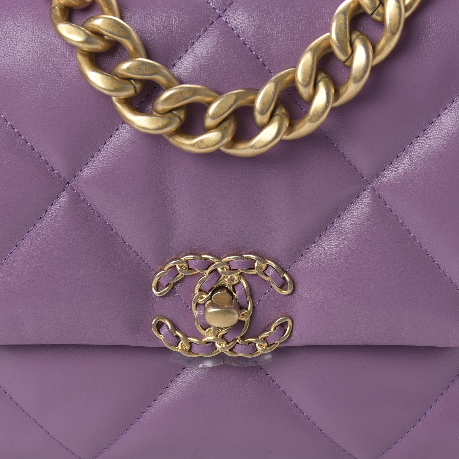 Chanel Goatskin Quilted Medium 19 Flap Violet Purple 10 of 11