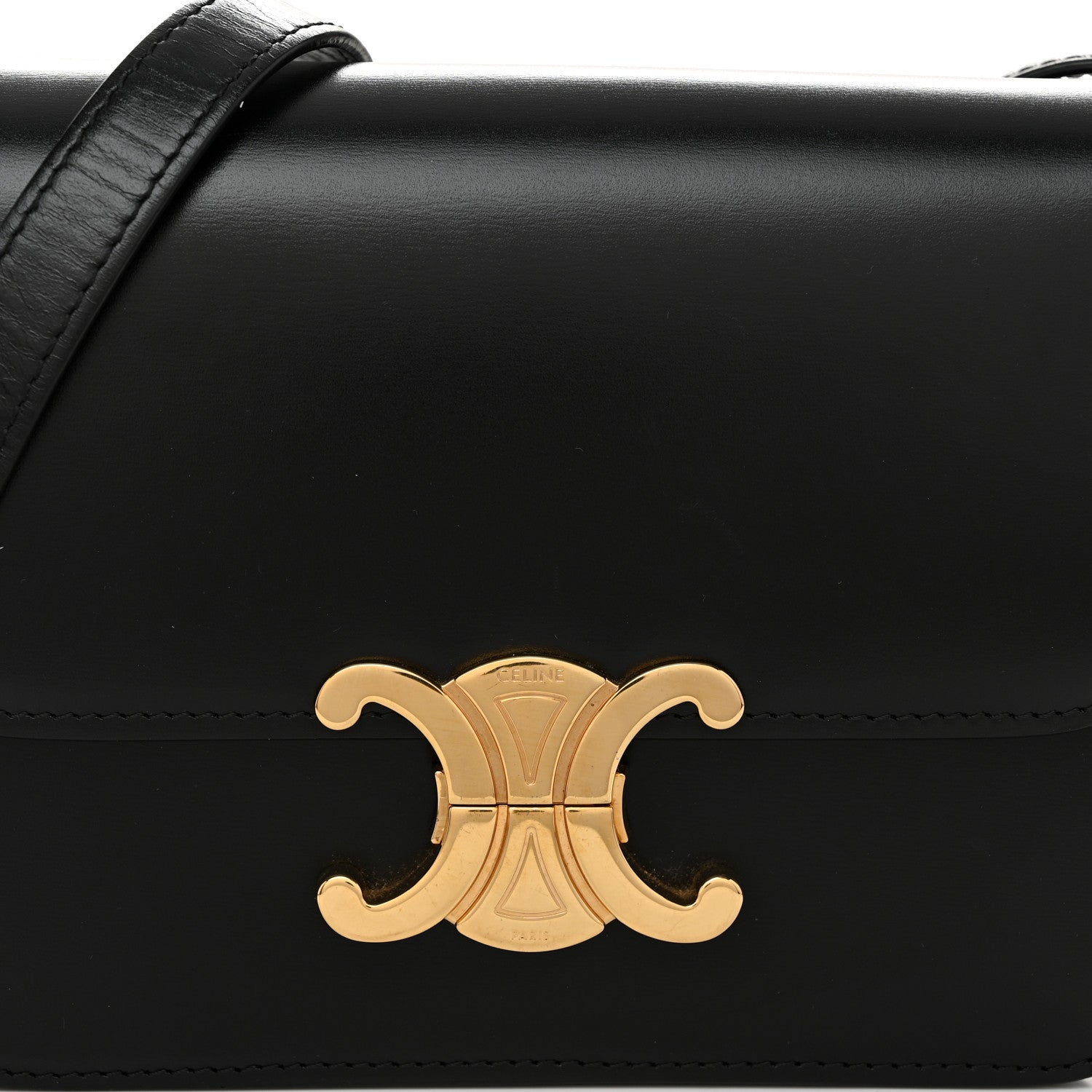 Celine Shiny Calfskin Teen Triomphe Black 8 of 15
