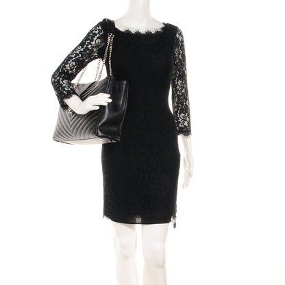 Saint Laurent Studded Matelasse Chevron Monogramme Shopper Tote Black 2 of 10