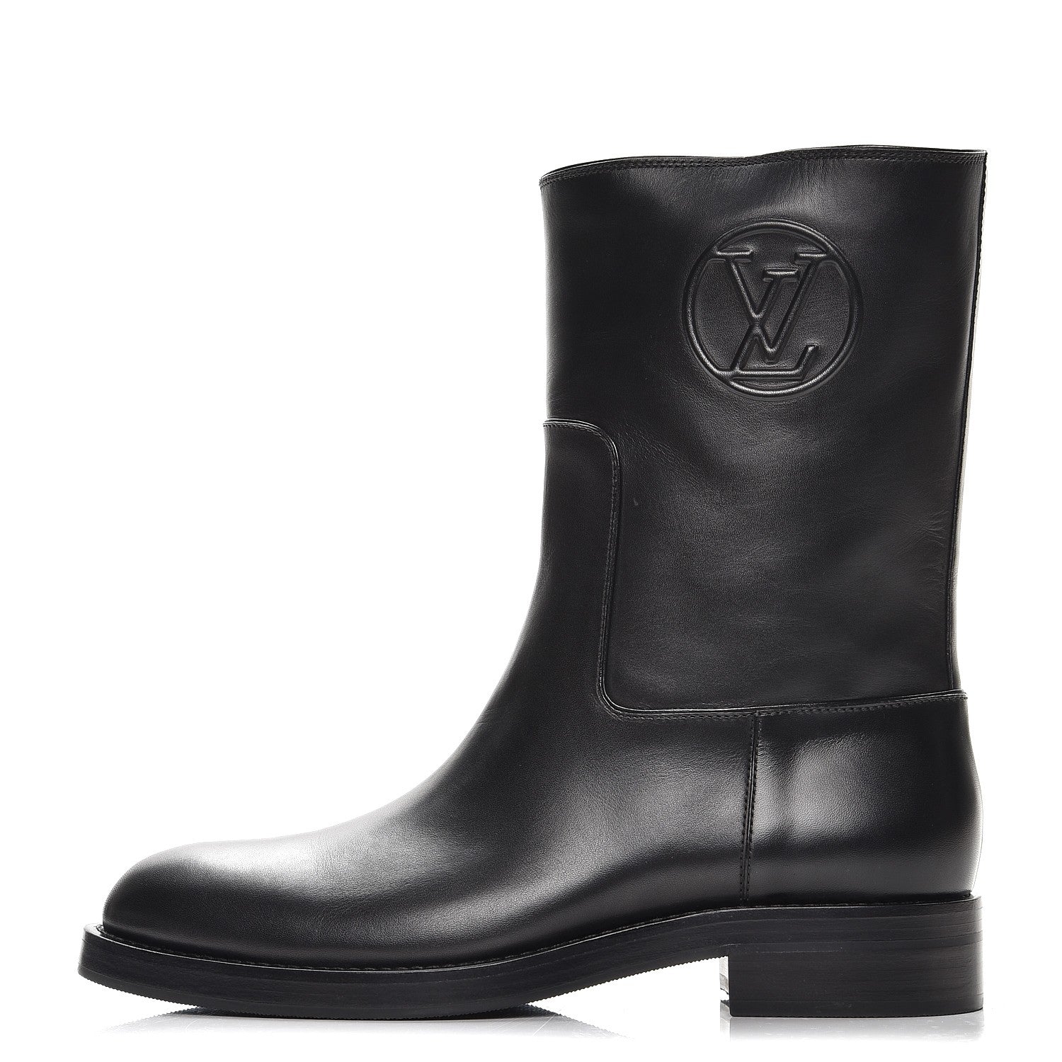 Louis Vuitton Calfskin Overdrive Flat Calf High Boots 39.5 Black 1 of 9