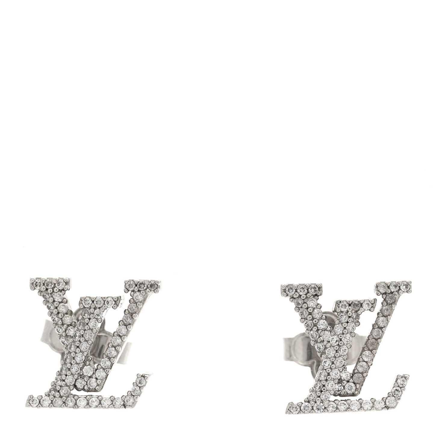Crystal LV Iconic Earrings Silver