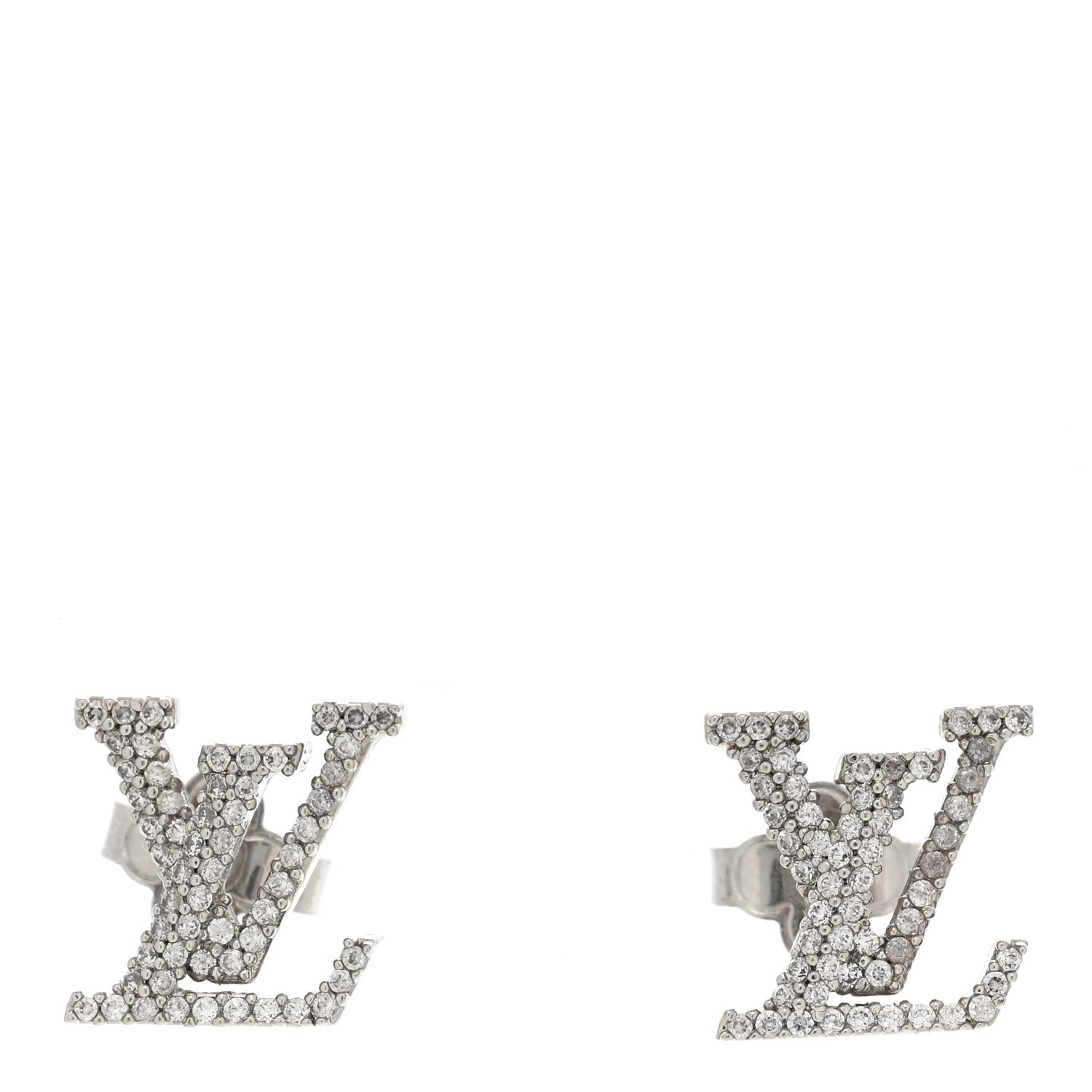 Louis Vuitton Crystal LV Iconic Earrings Silver 1 of 4